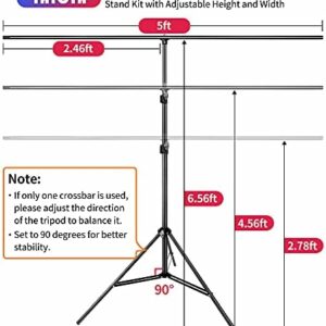 Black & White Backdrop Screen with Stand Kit 5×6.5ft for Photo or Video Studio