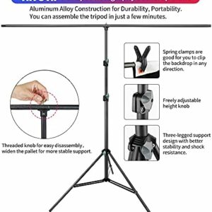 Black & White Backdrop Screen with Stand Kit 5×6.5ft for Photo or Video Studio