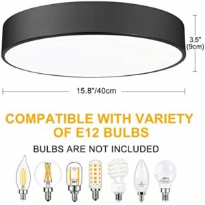 Flush Mount 3-Light LED Modern Retro Ceiling Light – 15.8 inch – Black Flush Mount 3-Light LED Modern Retro Ceiling Light – 15.8 inch – Black