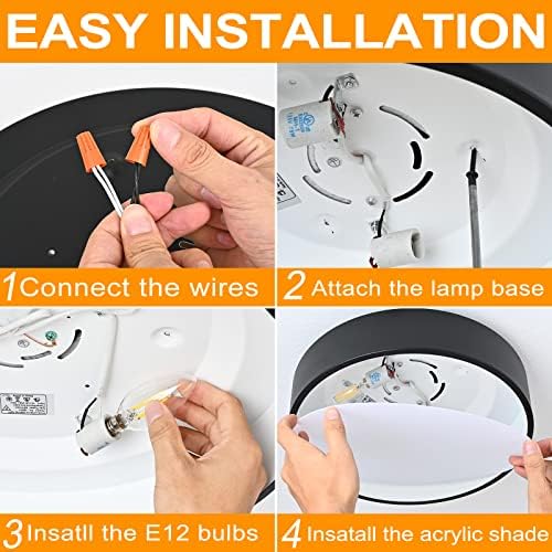 Flush Mount 3-Light LED Modern Retro Ceiling Light – 15.8 inch – Black Flush Mount 3-Light LED Modern Retro Ceiling Light – 15.8 inch – Black