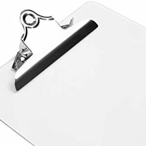 Plastic Transparent Clipboards (Set of 6) Multi Pack Clipboard – Holds 100 Sheets