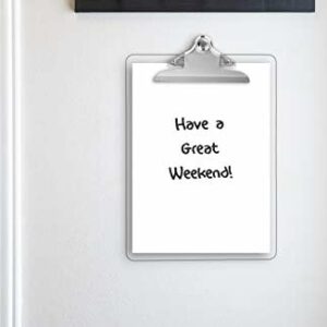 Plastic Transparent Clipboards (Set of 6) Multi Pack Clipboard – Holds 100 Sheets