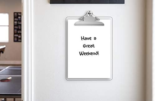 Plastic Transparent Clipboards (Set of 6) Multi Pack Clipboard – Holds 100 Sheets
