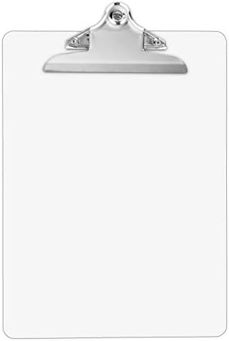 Plastic Transparent Clipboards (Set of 6) Multi Pack Clipboard – Holds 100 Sheets