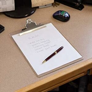 Plastic Transparent Clipboards (Set of 6) Multi Pack Clipboard – Holds 100 Sheets