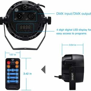 Party / Stage Lights with 12 LED – RGBW Mixed Effect Uplights with Remote Sound Activated – 8 Pack