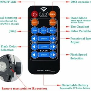 Party / Stage Lights with 12 LED – RGBW Mixed Effect Uplights with Remote Sound Activated – 8 Pack