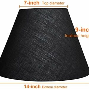 Two 7 x 14 x 9″ Fabric Natural Linen Cone Barrel Hand Craft Medium Lamp Shades Two 7 x 14 x 9″ Fabric Natural Linen Cone Barrel Hand Craft Medium Lamp Shades
