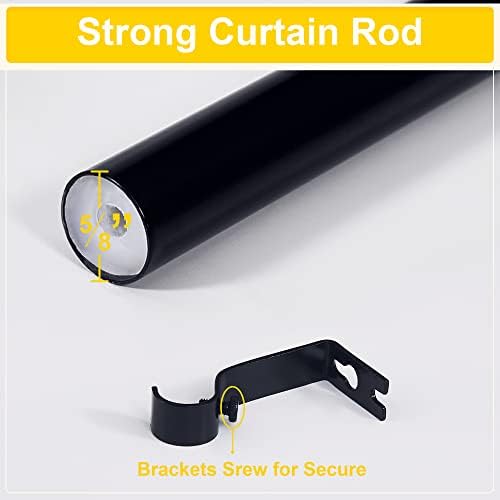 Small Curtain Rods (2 Pack) for Windows 28 to 48 inch – Adjustable Decorative 5/8 inch Diameter – Matte Black Copper