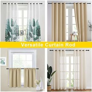 Small Curtain Rods (2 Pack) for Windows 28 to 48 inch – Adjustable Decorative 5/8 inch Diameter – Matte Black Copper