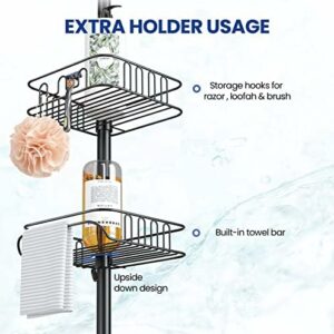 Rustproof Corner Shower Caddy Organizer for Bathroom – Freestanding Tension Pole with 4 Baskets Rustproof Corner Shower Caddy Organizer for Bathroom – Freestanding Tension Pole with 4 Baskets