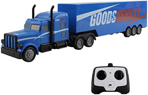 RC Semi Truck and Trailer 18″ 2.4Ghz 1:16 Scale Rechargeable Battery Remote Control Tractor Tanker Hauler Car – Blue RC Semi Truck and Trailer 18″ 2.4Ghz 1:16 Scale Rechargeable Battery Remote Control Tractor Tanker Hauler Car – Blue