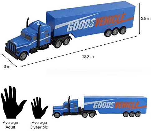 RC Semi Truck and Trailer 18″ 2.4Ghz 1:16 Scale Rechargeable Battery Remote Control Tractor Tanker Hauler Car – Blue RC Semi Truck and Trailer 18″ 2.4Ghz 1:16 Scale Rechargeable Battery Remote Control Tractor Tanker Hauler Car – Blue