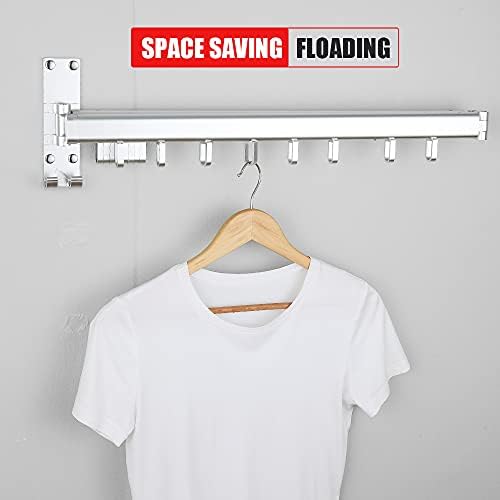Wall Mounted Clothes Foldable Laundry Drying Rack – Silver