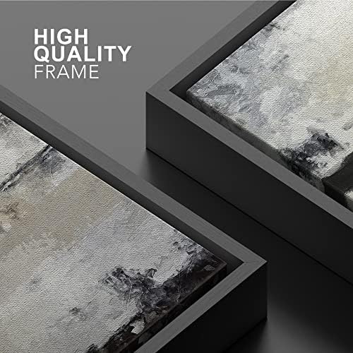 SIGNWIN Framed Canvas Print Wall Art Grunge Gray Black – 24″ x 36″ Black