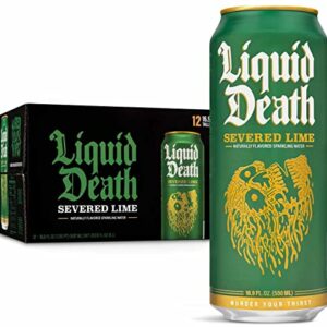 Liquid Death Flavored Sparkling Water with Agave – Severed Lime – Tallboys (12-Pack)
