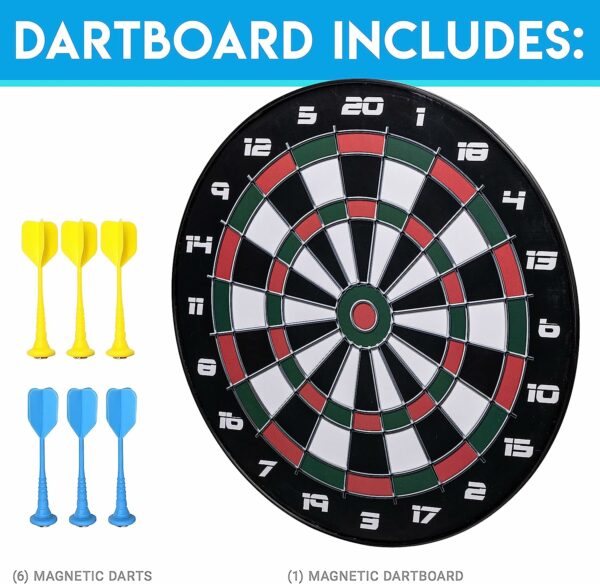 Franklin Sports Magnetic Soft Tip Dartboard Set – Indoor Dart Board Magnetic Board