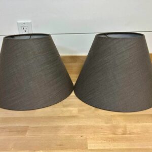 Two 7 x 14 x 9″ Fabric Natural Linen Cone Barrel Hand Craft Medium Lamp Shades Two 7 x 14 x 9″ Fabric Natural Linen Cone Barrel Hand Craft Medium Lamp Shades