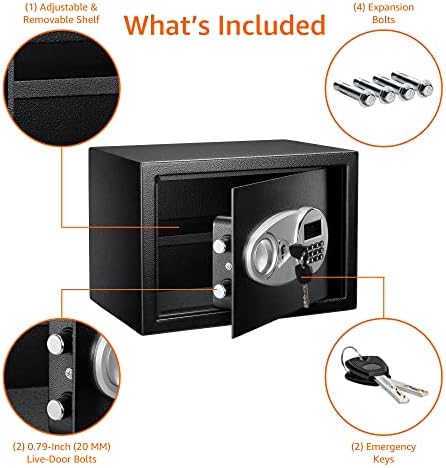 Amazon Basics Steel Security Safe and Lock Box with Electronic Keypad