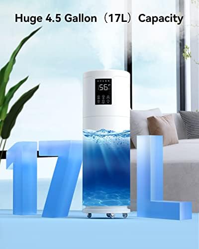 Ultra Large Humidifier for Bedrooms up to 2000 sq ft – Quiet Tower Humidifier