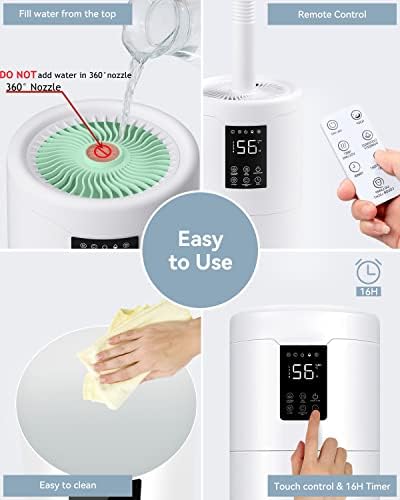 Ultra Large Humidifier for Bedrooms up to 2000 sq ft – Quiet Tower Humidifier