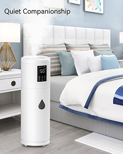 Ultra Large Humidifier for Bedrooms up to 2000 sq ft – Quiet Tower Humidifier