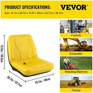 Universal Yellow Tractor Seat – Industrial High Back Universal Yellow Tractor Seat – Industrial High Back