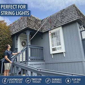 Long Stick Telescoping Pole with Hook – 5′ to12′ Utility Hook with Extension Pole