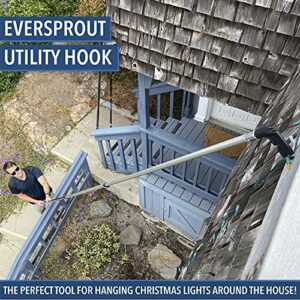 Long Stick Telescoping Pole with Hook – 5′ to12′ Utility Hook with Extension Pole