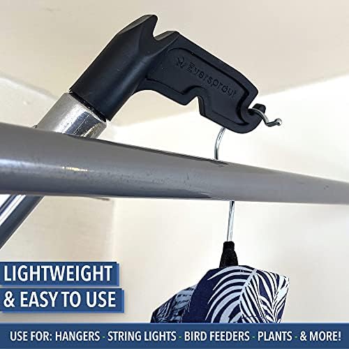 Long Stick Telescoping Pole with Hook – 5′ to12′ Utility Hook with Extension Pole