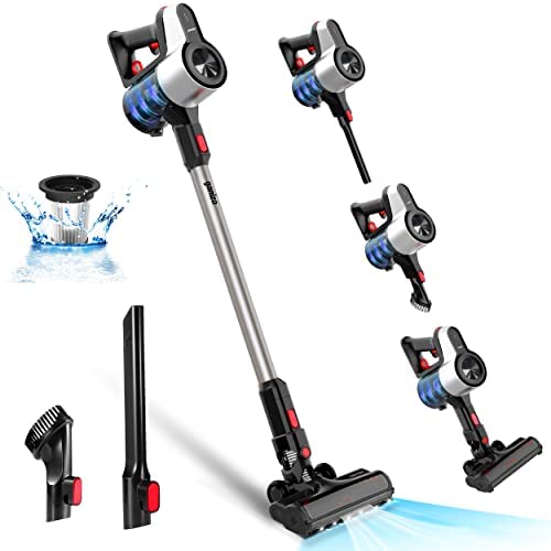 Ganiza V20 Cordless Stick Vacuum Cleaner Ultra-Quiet 6-in-1 Lightweight Cordless Vacuum with LED Headlights