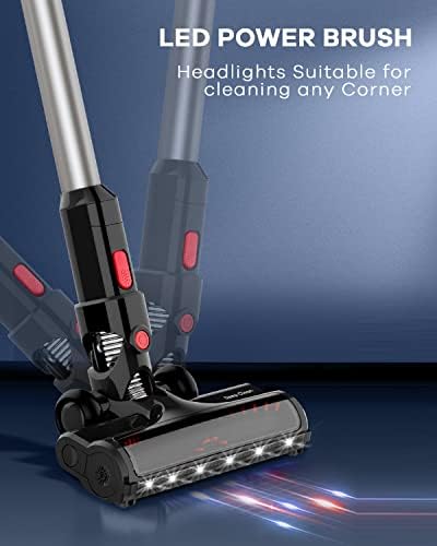 Ganiza V20 Cordless Stick Vacuum Cleaner Ultra-Quiet 6-in-1 Lightweight Cordless Vacuum with LED Headlights