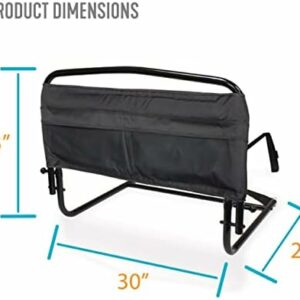 Stander 30″ Safety Bed Rail with Padded Pouch –  Folding Under Mattress Bedside Safety Guard Rail for Adults, Seniors, and Elderly