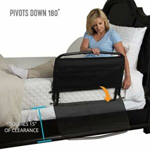 Stander 30″ Safety Bed Rail with Padded Pouch –  Folding Under Mattress Bedside Safety Guard Rail for Adults, Seniors, and Elderly