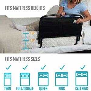 Stander 30″ Safety Bed Rail with Padded Pouch –  Folding Under Mattress Bedside Safety Guard Rail for Adults, Seniors, and Elderly