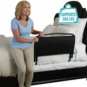 Stander 30″ Safety Bed Rail with Padded Pouch –  Folding Under Mattress Bedside Safety Guard Rail for Adults, Seniors, and Elderly
