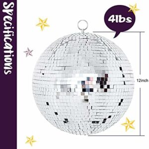 Hanging 12 Inch Mirrored Disco Ball for DJ Club or Party