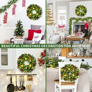 Pre-Lit 18″ Artificial Christmas Wreath with 40 LED Lights