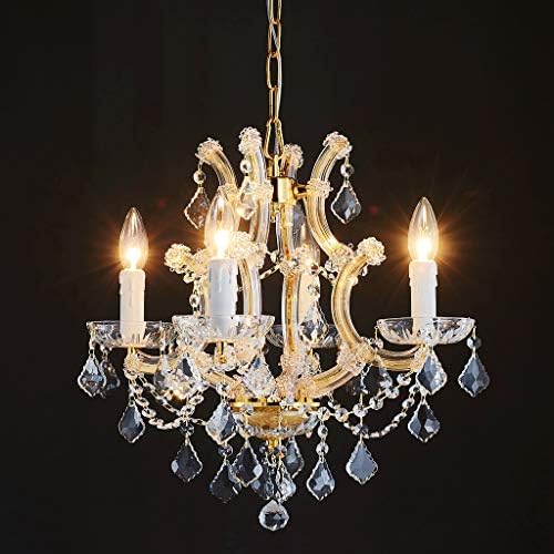 Saint Mossi 4 Light Crystal “Maria Theresa” Gold Chandelier Light Fixture