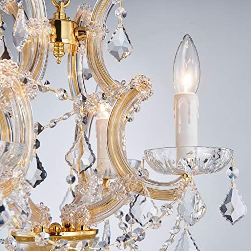 Saint Mossi 4 Light Crystal “Maria Theresa” Gold Chandelier Light Fixture