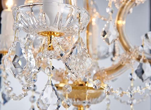 Saint Mossi 4 Light Crystal “Maria Theresa” Gold Chandelier Light Fixture