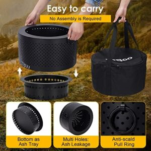 STBoo 15″ x 11″ Smokeless Fire Pit with Portable Carrying Storage Bag