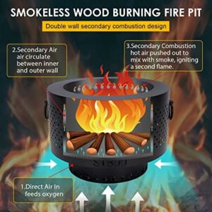 STBoo 15″ x 11″ Smokeless Fire Pit with Portable Carrying Storage Bag