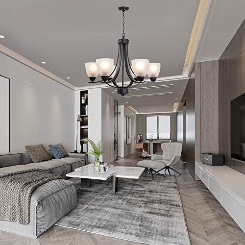 VINLUZ Contemporary 6 Light Modern Chandelier