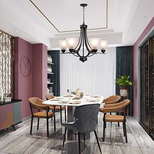 VINLUZ Contemporary 6 Light Modern Chandelier