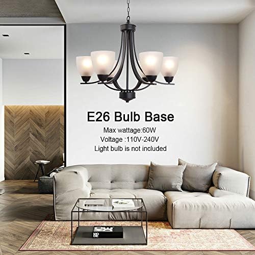 VINLUZ Contemporary 6 Light Modern Chandelier