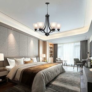 VINLUZ Contemporary 6 Light Modern Chandelier
