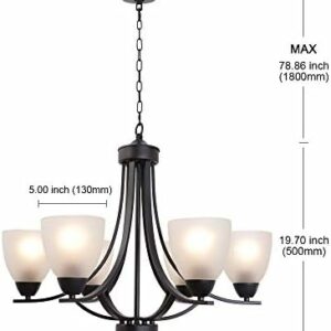 VINLUZ Contemporary 6 Light Modern Chandelier