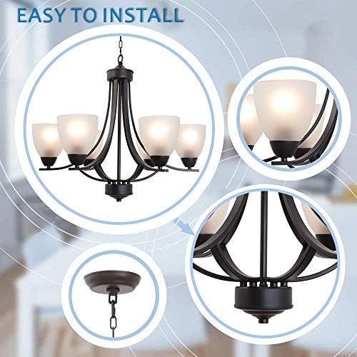 VINLUZ Contemporary 6 Light Modern Chandelier