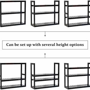 Bathroom Bamboo Shelf Organizer – 3 Tier Storage Shelf with Adjustable Wall Mounted Shelf Rack – Black